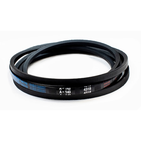 D&D A143 Classical V-Belt, 145 in Outside Length, 1/2 in Top Width, 1 Ribs A143